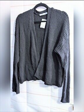 Nwt Ricki's Black Popcorn Knit Open-Front Cardigan Plus Size XXL